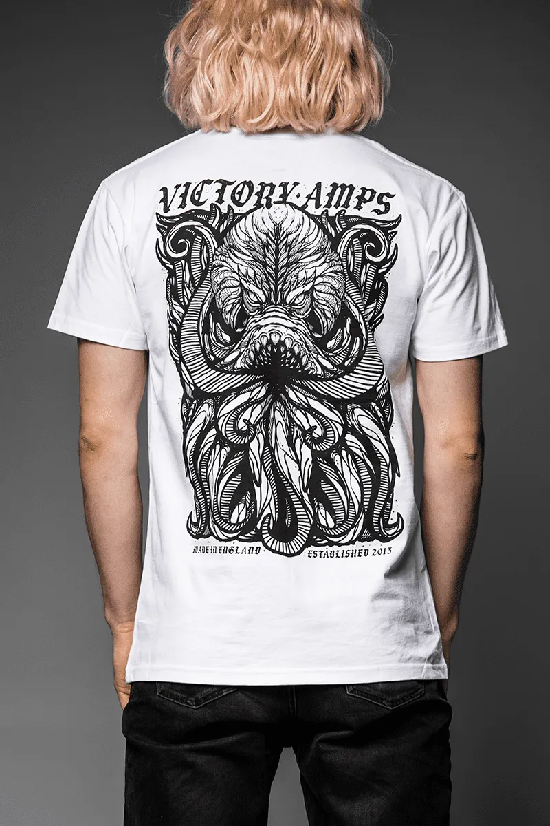 Victory The Kraken T-skjorte hvit bomull svart logo