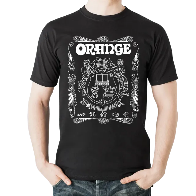 Orange Crest t-skjorte svart bomull