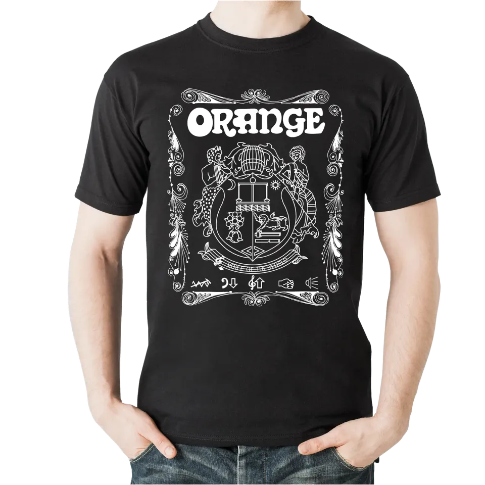 Orange Crest t-skjorte svart bomull