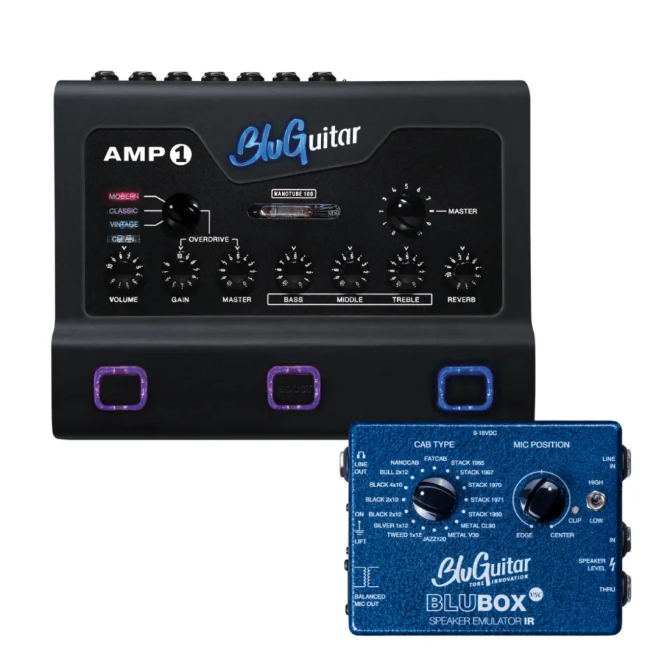 BluGuitar AMP1 Iridium Edition amp bundle med BluBOX
