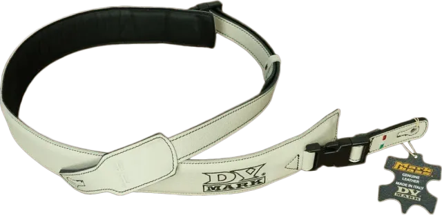 DVmark Strap S gitarreim hvitt skinn 55mm Clip Lock