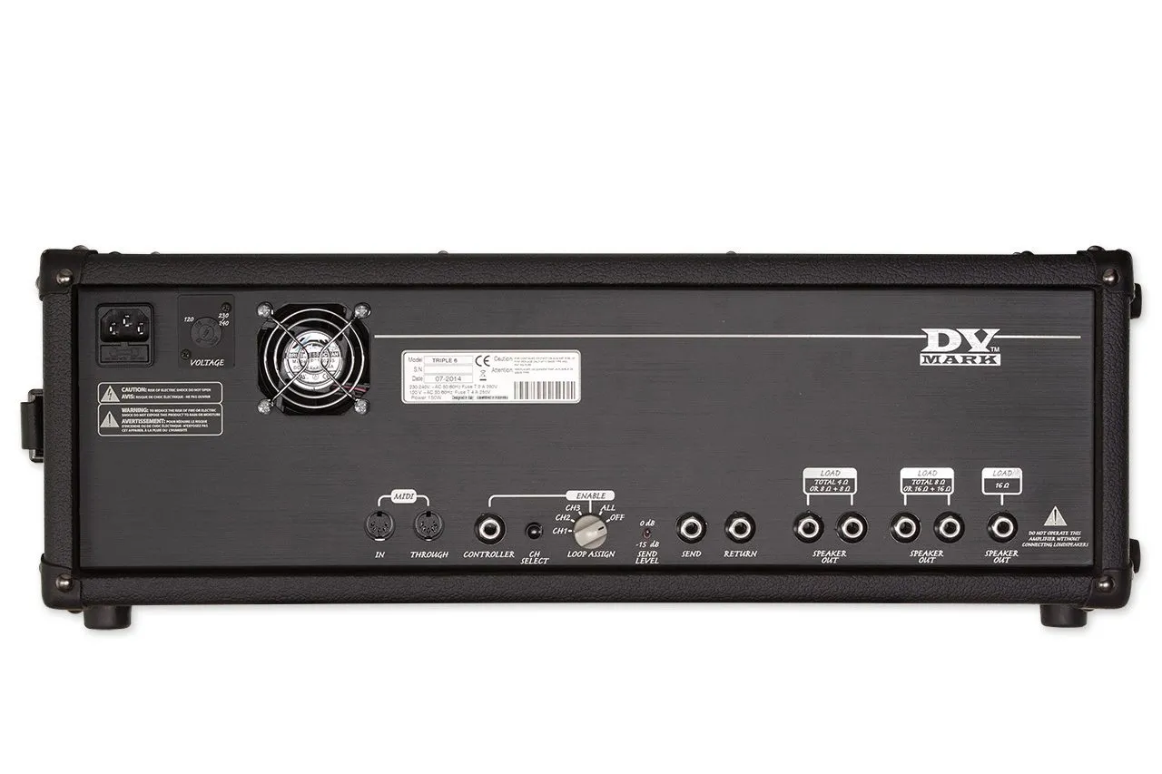 DVmark Triple 6 rørtopp gitarforsterker 120W 3-kanals