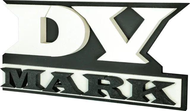 DV Mark Logo 3D-skilt polystyren veggdekor hvit