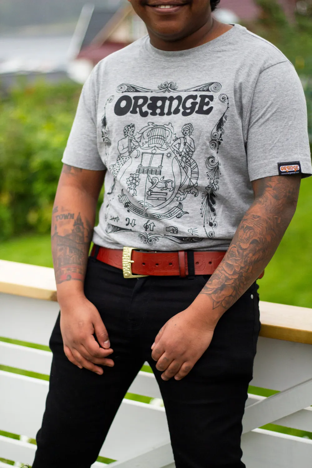 Orange Crest t-skjorte svart bomull