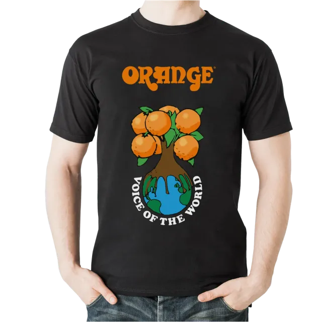 Orange World Tree T-skjorte bomull svart