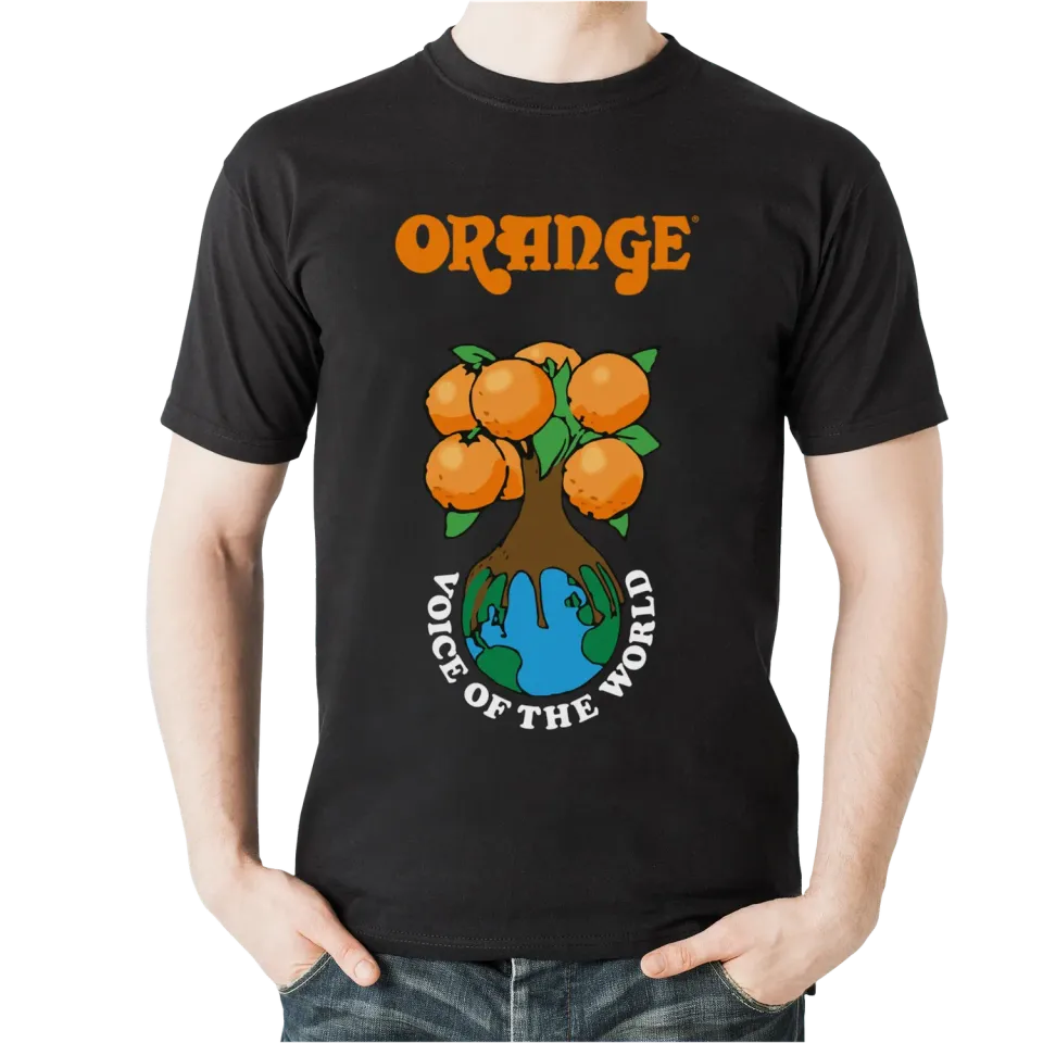 Orange World Tree T-skjorte bomull svart