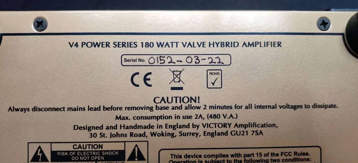 Victory V4 Sheriff Two Notes amp 180W B-stock demo