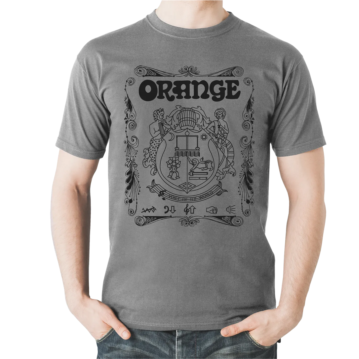 Orange Crest t-skjorte svart bomull
