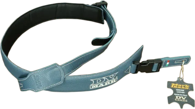 DVmark Strap S gitarreim blått skinn 55mm