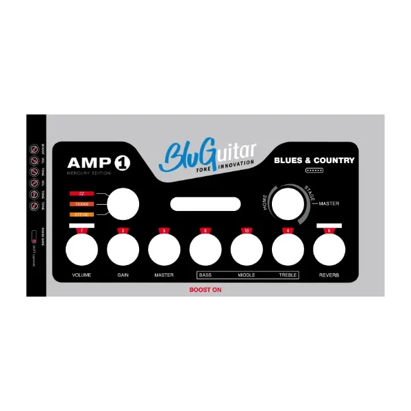 BluGuitar AMP1 Mercury Sound-Overlay innstillingsmal