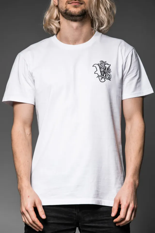 Victory The Kraken T-skjorte hvit bomull svart logo