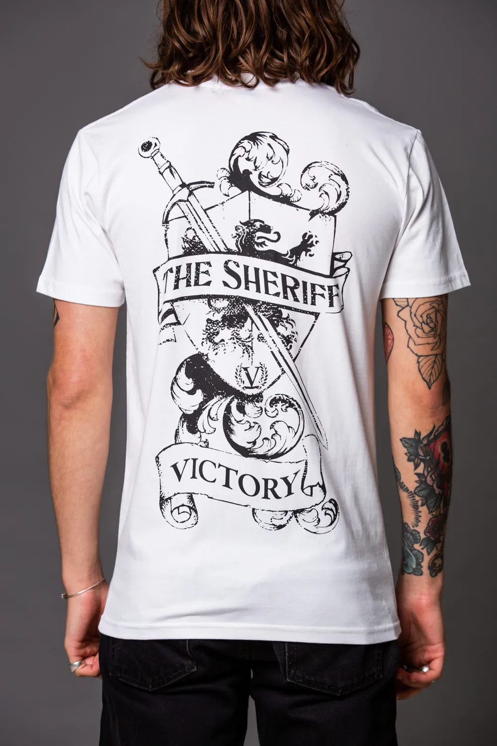 Victory The Sheriff t-skjorte hvit kort ermet bomull