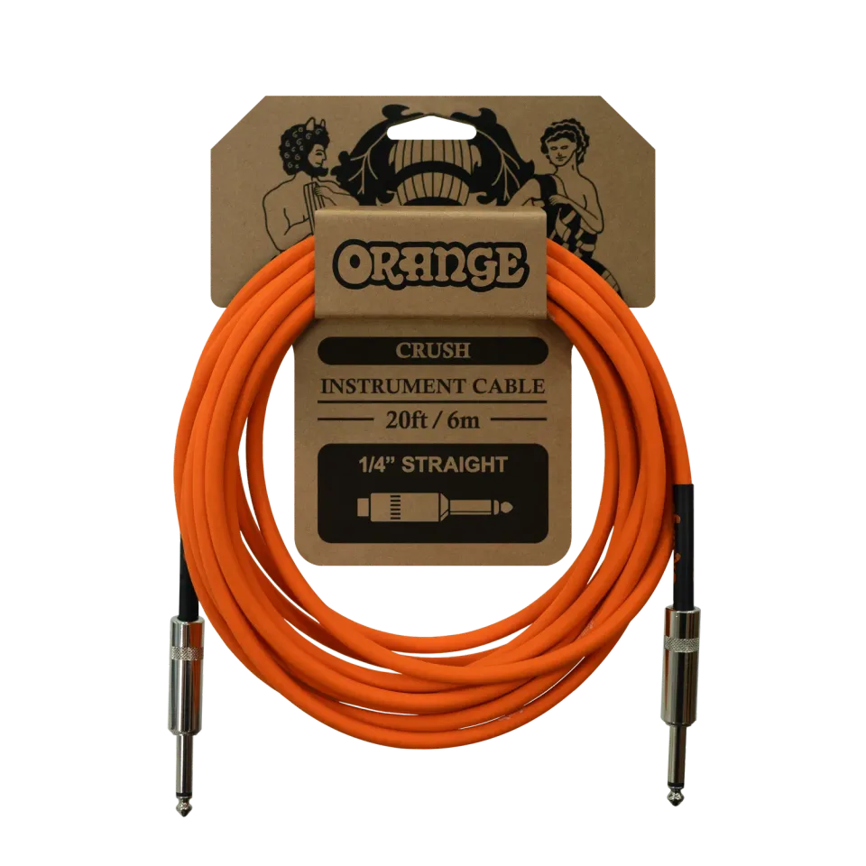 Orange 20ft gitarkabel rett plugg 6 meter