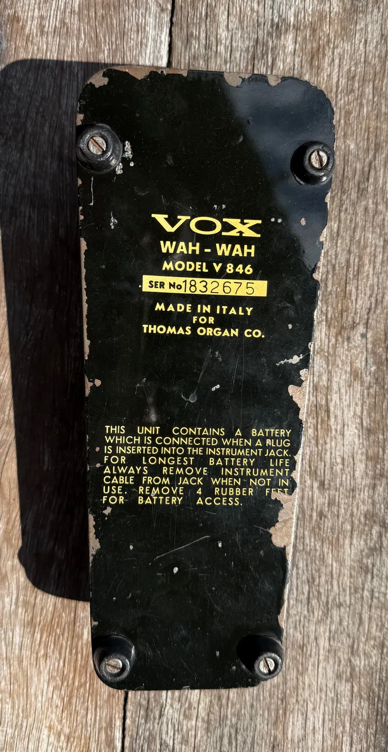 Vox V846 1969 wah-pedal vintage Italia