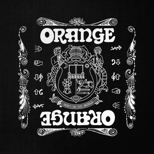 Orange Bandana svart bomull onesize