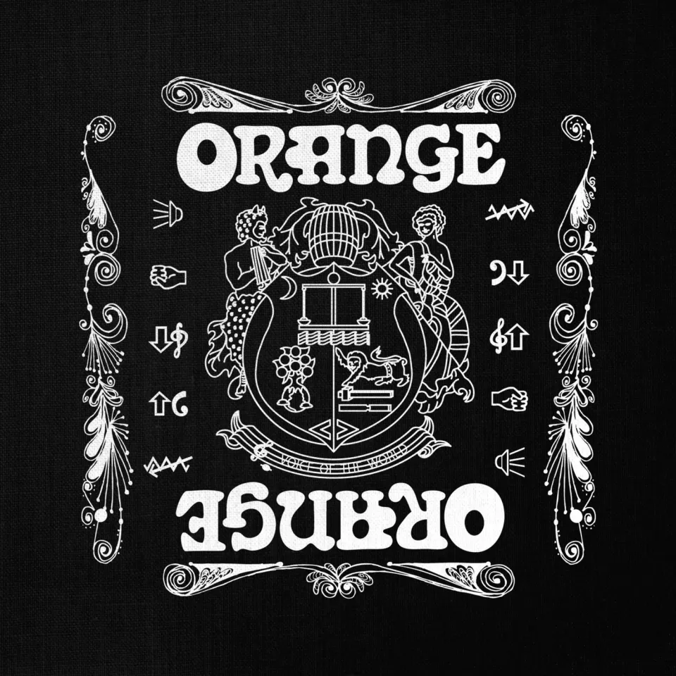 Orange Bandana svart bomull onesize