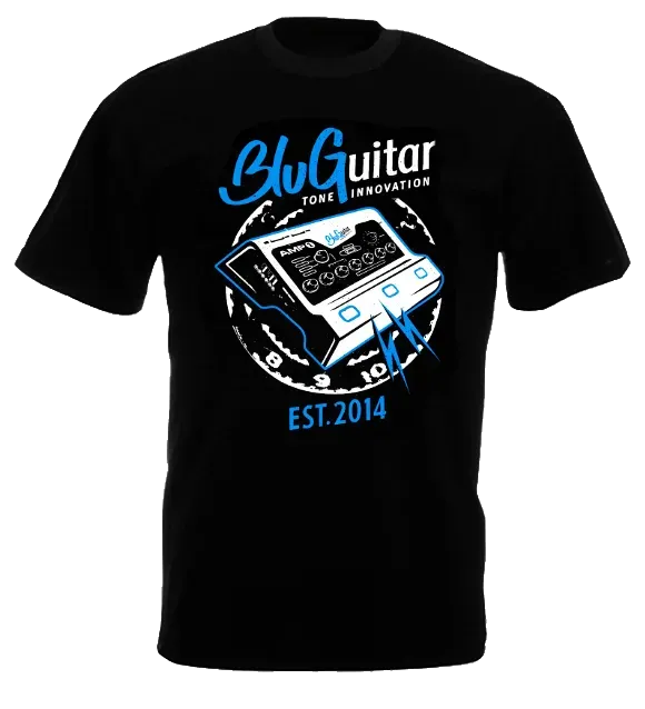 BluGuitar Shirt AMP1 T-skjorte svart heavy cotton