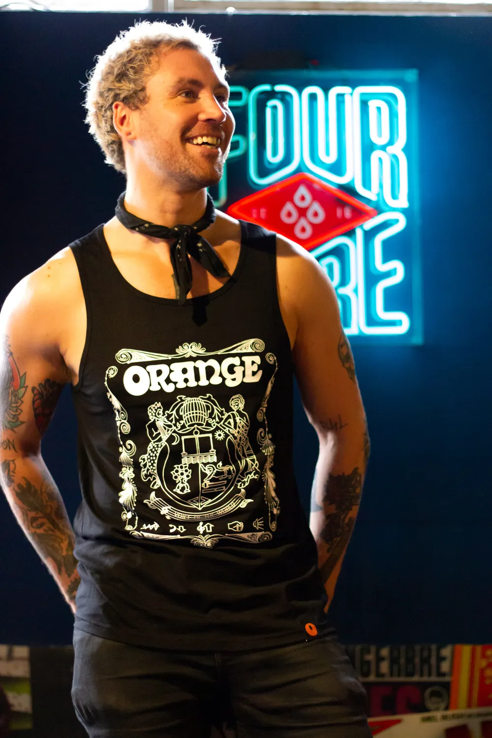 Orange Crest Vest Top singlet logo