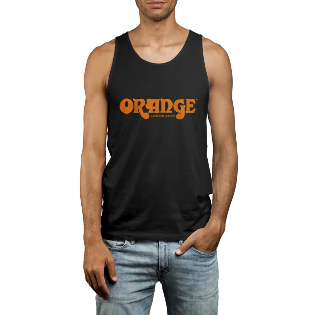 Orange Classic Logo singlet svart bomull
