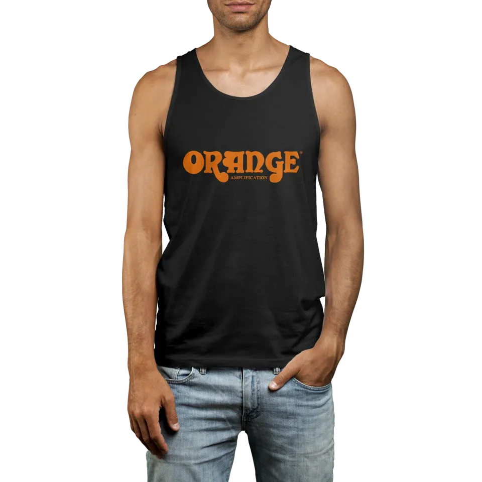 Orange Classic Logo singlet svart bomull