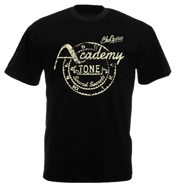 BluGuitar Academy of Tone T-skjorte svart bomull