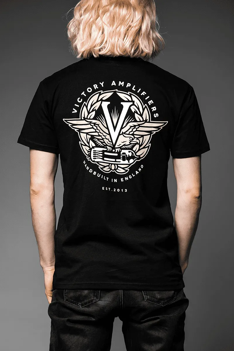 Victory Eagle Logo t-skjorte svart ryggtrykk