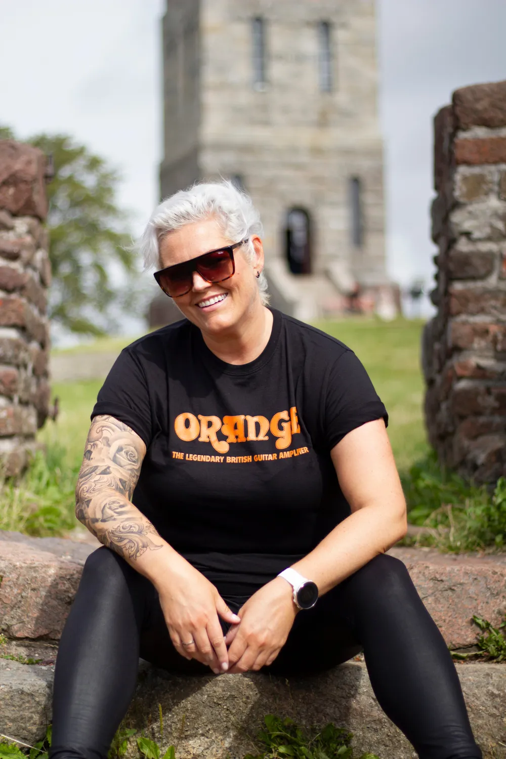 Orange Classic T-skjorte svart bomull