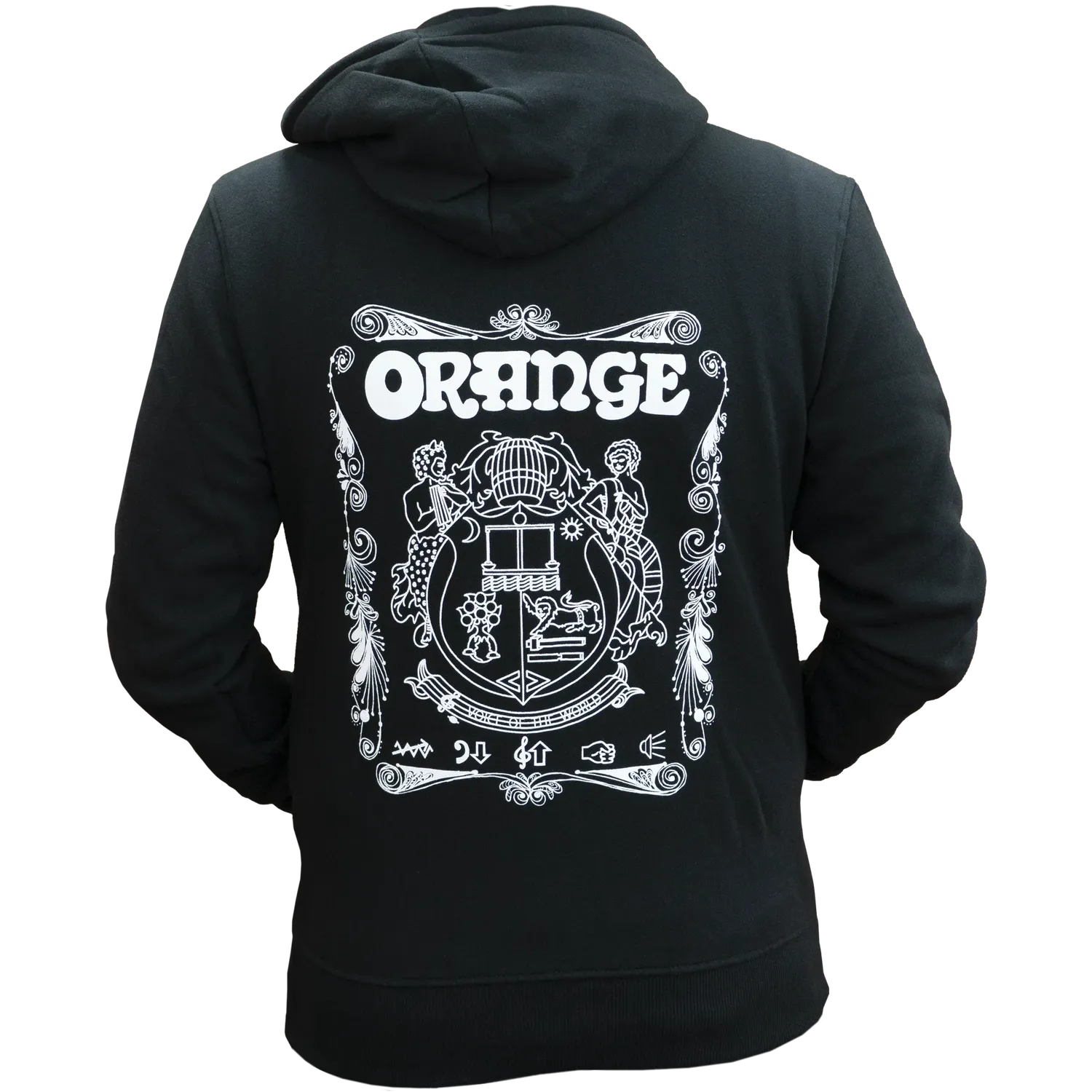 Orange Crest hettegenser svart unisex bomull